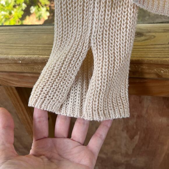 Theory Women's Lalora Linen Cotton V-Back Sweater Color Cream Size S - Picture 4 of 6